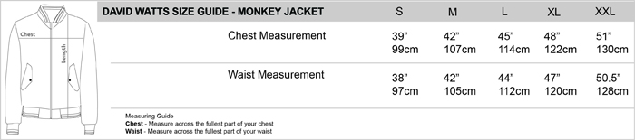 monkey jacket sizing guide
