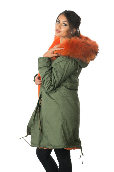 Stonetail | Women's Orange Fur Parka Coat