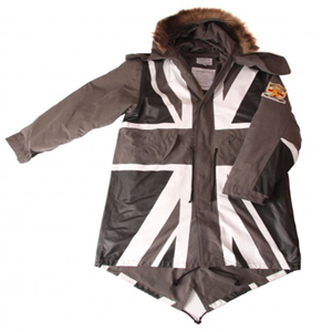 david watts monochrome union flag fishtail parka