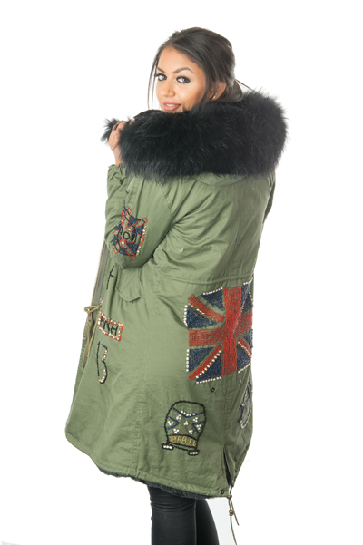 ladies fur winter parka