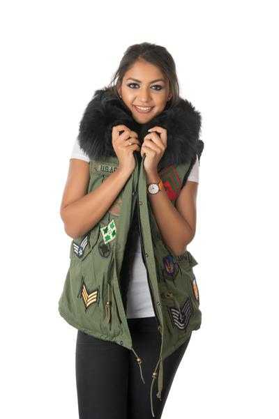 military fur gilet