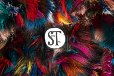 detail multi-coloured fox fur