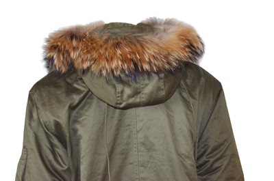 back of parka hood close up