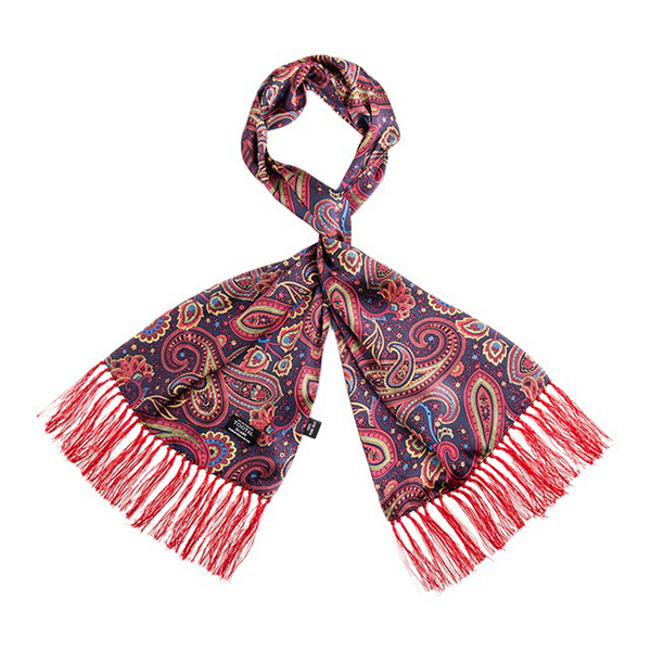 paisley bright navy and red